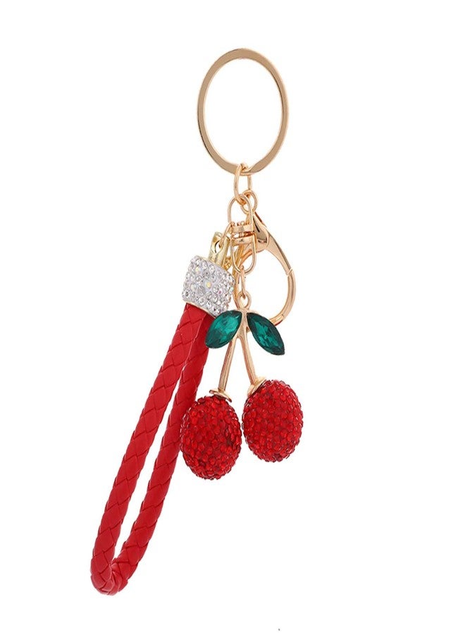 Hoheng Cherry Keychain Cherry Bag Charm Red Dresses for Women Cute Fruit Bag Charms for Handbags Valentines Day Gifts - Image 1